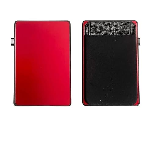 Dovezll Aluminum Credit Bank Card Holder With Elasticity Pouch Men Women Smart Wallet Fashion Purse Business Casual Mini Purse Wallets(Red)