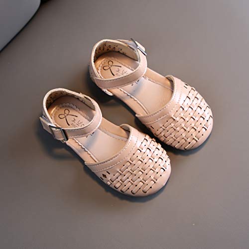 EnJoCho Little Girls' Sandals Infant Kids Baby Summer Beach Weaved Casuanl Princess Shoes for Childen 1 to 12Years (Pink-a#qh, 11 Little Kids)2