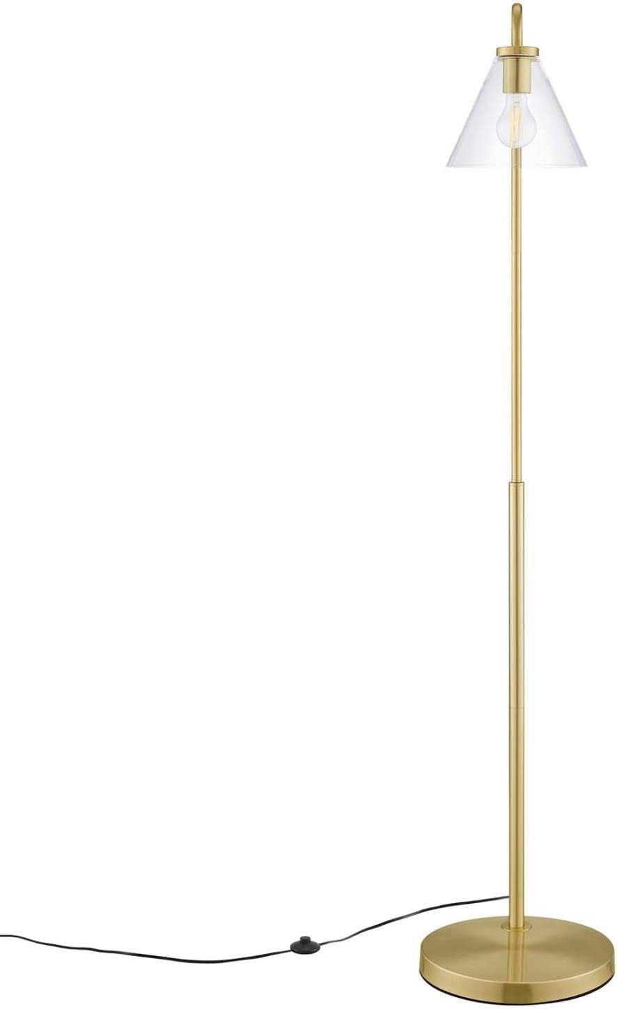 Modway Element 1-Light Modern Glass/Metal Floor Lamp in Satin Brass