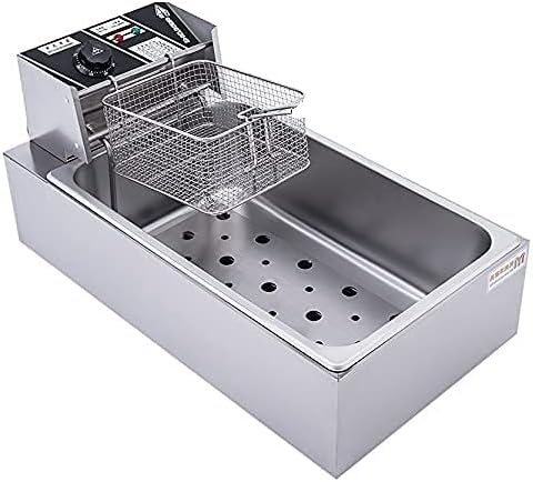 MAZORIA Commercial 12 LTR Potato Twister Deep Fryer Machine Steel Body with 4 Year Warranty