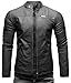 Crone Vego Herren Eco-Lederjacke Cleane Leichte Basic Jacke Vegan (M, Ecoleder - Matt Schwarz)