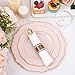 Liacere 350PCS Pink Plates Disposable-PinK Plates 50guest Baroque Plastic Dinnerware include 100Plates, 50Pack Pre Rolled Napkins with Silverware 50Cups Perfect for Valentine's Day＆Galentines Day