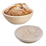 Cesta perfecta del pan: Nuestra canasta de prueba de Banneton hecha de caña de ratán natural está probada para absorber un poco de humedad de la superficie para crear un hermoso pan crujiente artesanal.