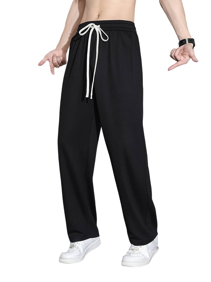 dockstreet Men's/Unisex || Open Bottom || Stretchable || Drawstring Bottom Drawstring Pure Cotton Stretchable Baggy Jogger Pants-picture-39