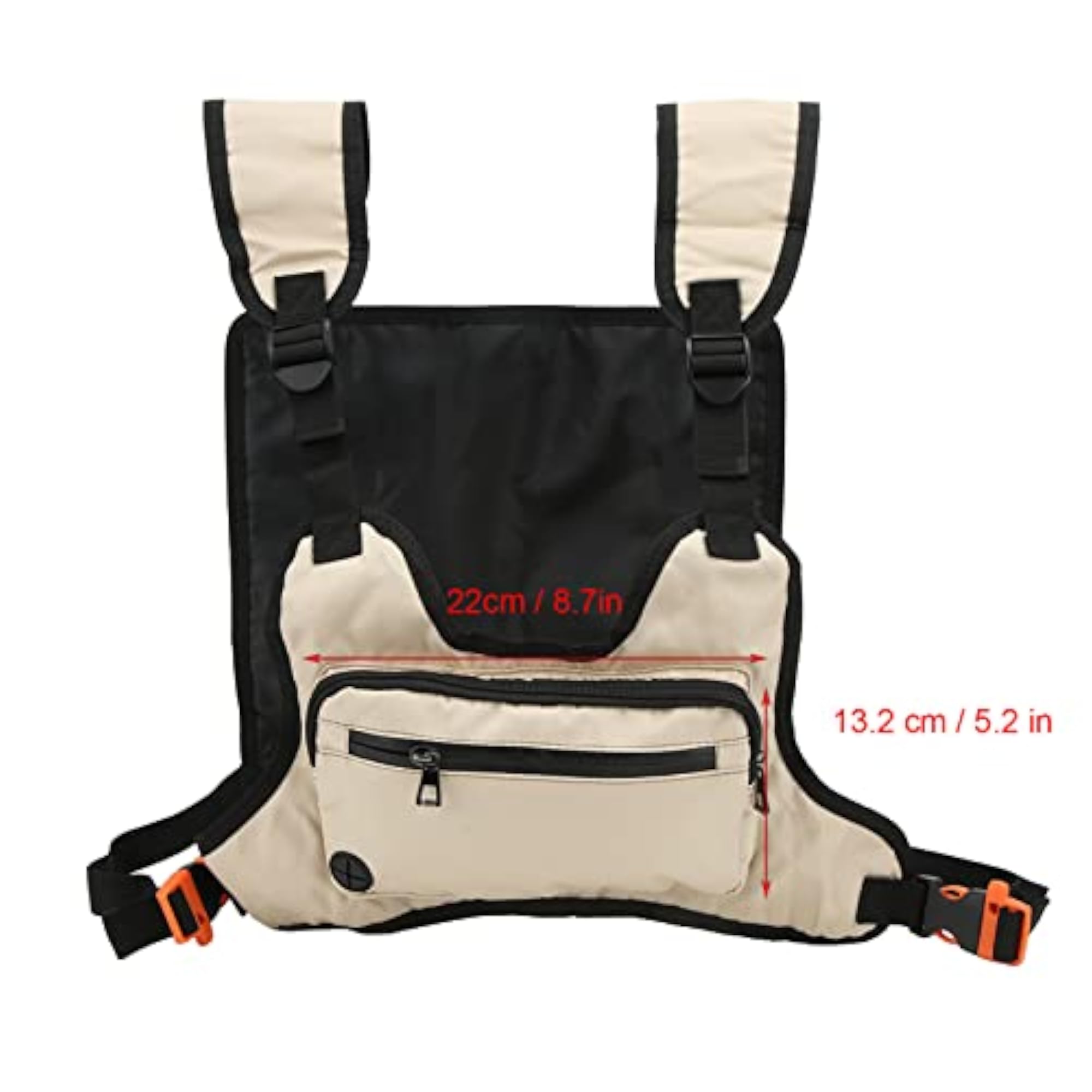 Men's Khaki Chest Bag with Reflective Back Design