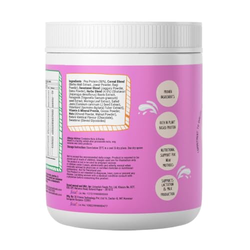Image of Lactify Lactation Protein Powder to increase Breast Milk for Feeding Mothers 325 g Chocolate Flavour | Postpartum Recovery & Weight | No Refined Sugar & Preservatives