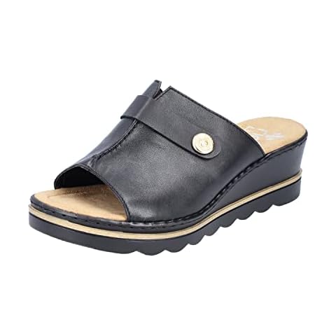 Rieker Damen 67496 Pantolette, schwarz, 37 EU Cover