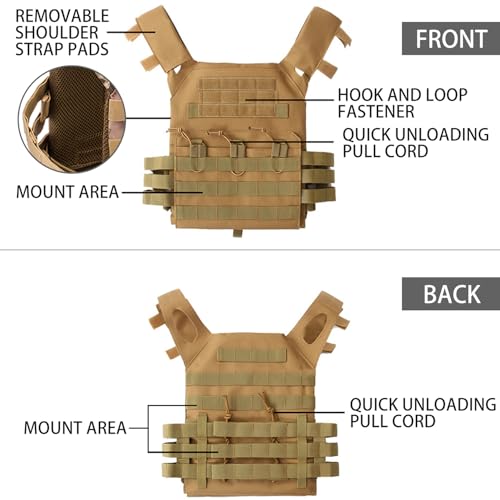 Chaleco de airsoft ajustable Molle con acolchado para entrenamiento 2