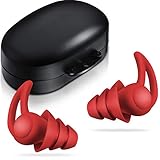 Weich Schlafend Ohrstöpsel Geräuschunterdrückend Drahtlos Silikon Ohrstöpsel Wiederverwendbar Ohrstöpsel Dreischichtig Geräusch Ohrstöpsel Aufheben Geräusch Blockierung Reduzierung Gehörschutz (Rot)