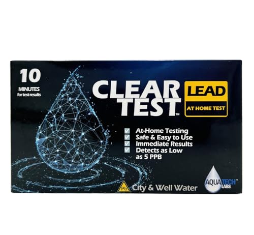 ClearTest® Lead - Drinking Water Lead Test Kit - Fast & Accurate Detection Below 5PPB, Exceeds EPA Standards - Lab Grade Results in Under 10 Minutes - One Test