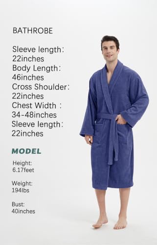 Ramesses Bathrobe Mens,Premium Thick Terry Cloth Bathrobe,Towel Bath robe Long–Staple Combed Men's Cotton Robe2