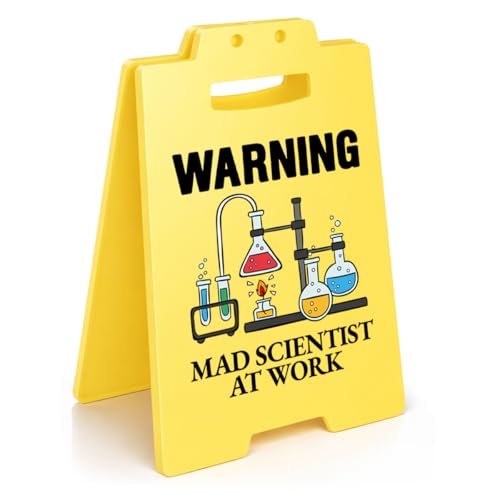 Funny Mad Scientist At Work Desk