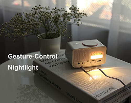Homtime [Upgraded Version] Super Loud Alarm Clock With Wireless Bed Shaker For Heavy Sleepers, Dual Usb Charging Ports, Auto-Dimming,Melody Alarm, Snooze, Gesture-Controlled Nightlight-White #TOP2