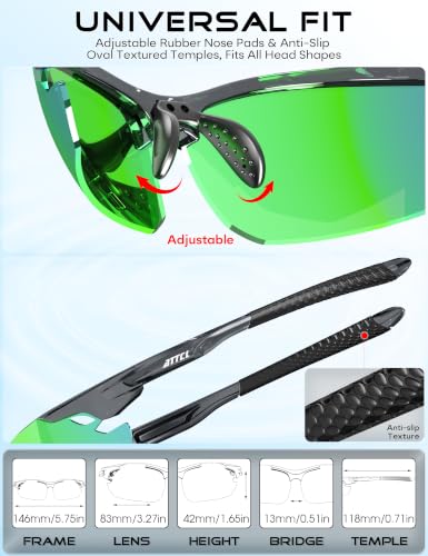 Miniatura 6 de Attcl Gafas De Sol Polarizadas Deportivas Mejoradas Para Hombres, Mujeres, Ciclismo, Conducción, Pesca, Protección Uv400 Cat 3 Ce 7027-C4 Clear Green