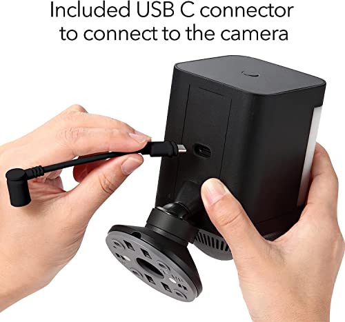 Wasserstein Solar Panel Compatible With Ring Spotlight Cam Plus/Pro/Battery, And Ring Stick Up Cam Battery - Includes Barrel Plug With Usb C Adapter - 2W 5V Charging (2 Pack, Black) #TOP6