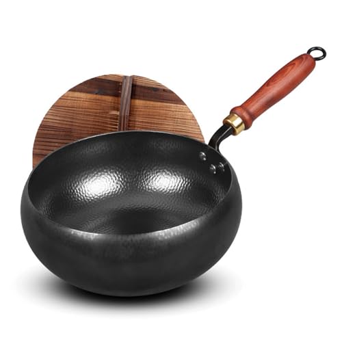 Wok Pan 9.45'' Multifuncional con mango de madera miniatura 4