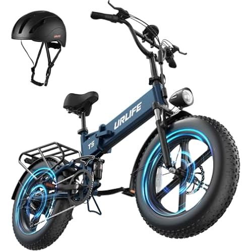 URLIFE Folding Electric Bike for Adults, 20" x 4" Fat Tire Ebike, 1500W Peak Motor, 48V/13AH, LED Display, Range 60-80 Miles Elctric Dirt Bike, UL2849 Certified