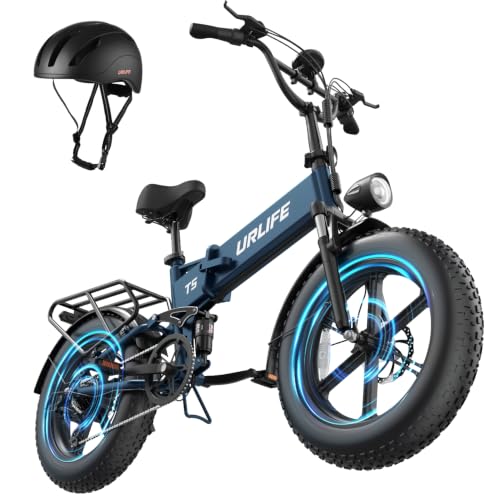 URLIFE Folding Electric Bike for Adults, 20" x 4" Fat Tire Ebike, 1500W Peak Motor, 48V/13AH, LED Display, Range 60-80 Miles Elctric Dirt Bike, UL2849 Certified image 4