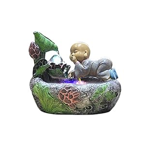 Indoor Hars Tabletop Fountain, Feng Shui Meditatie Waterval Fontein voor Indoor Home Office Decoration Vijverfonteinen (Color : A)