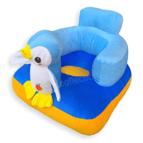 Image of Soft Plush Cushion Supporting Baby Sofa Seat Rocking Chair for Kids, Penguin, Multi Color (Use for 0 to 2 Years)