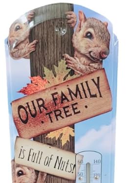 Miniatura 3 de Termómetro colgante de metal, calibre 22, litografía de metal, mide 5 x 17 pulgadas, en interiores o exteriores, elige Syle (nuestro árbol