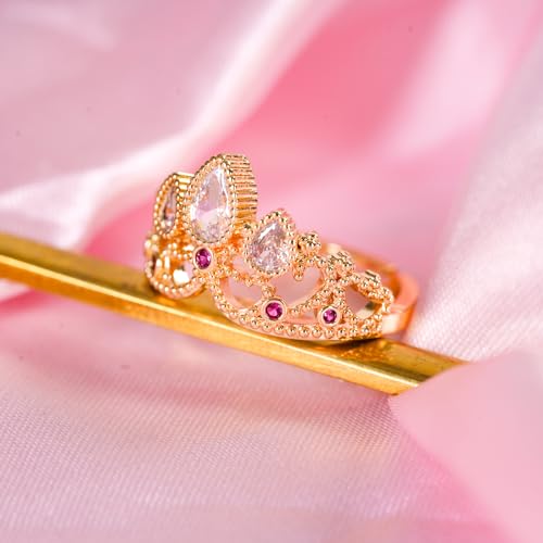 Rapunzel Ring Tangled Fans Princess Crown Ring Princess Jewelry Birthday Party Ring Halloween Dress up Gifts2