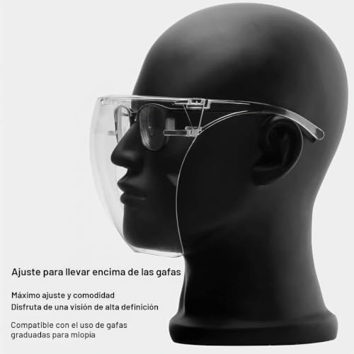 Miniatura 2 de Pozlle Reutilizables Pantalla Facial Transparente Y Antivaho De Seguridad Pantalla Facial Protectora Para Hombres Y Mujeres Para Proteger Los Ojos Y La Cara Prueba De Viento 2pcs