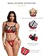 sunshinelady Damen Dessous Set Mesh BH mit Slip Sexy Unterwäsche Set Bügel-BH mit Reißverschluss BH-Set Reizwäsche Hohe Taille Punk Lackleder Transparent Schwarz-Rot Große Größen 2XL