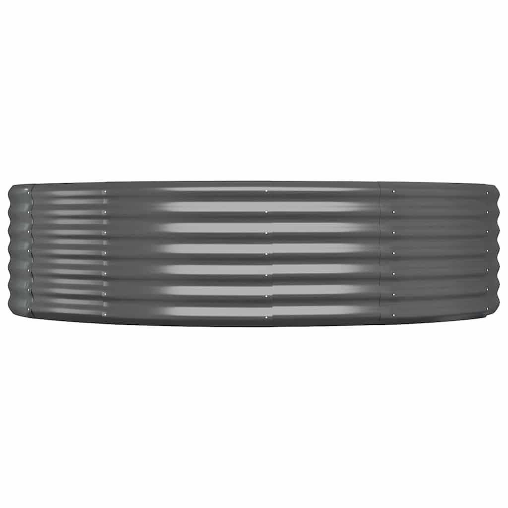 vidaXL Jardinera Arriate Elevado Macetero Maceta Tiesto Soporte para Plantas Vegetales Hierbas Acero con Recubrimiento Polvo Antracita 214x140x36 cm