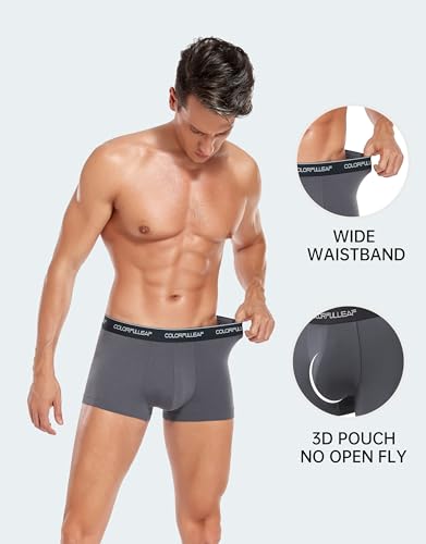 COLORFULLEAF Mens Underwear Moisture Wicking Rayon Made From Bamboo Boxer Briefs Mens Short Leg Quick Dry Travel Underwear3