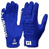Nxtrnd G1 Youth Football Gloves, Kids Sticky Receiver Gloves (Blue, Youth Large)