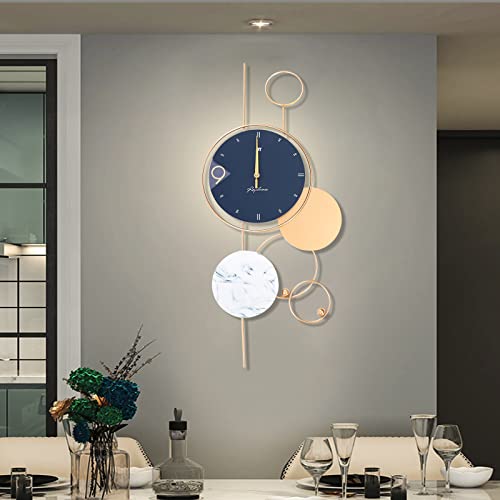 Reloj de Pared Digital Grande Moderno Azul y Oro miniatura 3