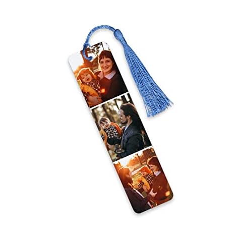 ZUYUSO Personalized Colorful Picture Frame Bookmark Custom Engraved Metal Stainless Steel Photo Bookmarks for Book Lovers Kids Women Men DIY Book Mark Gift Cover