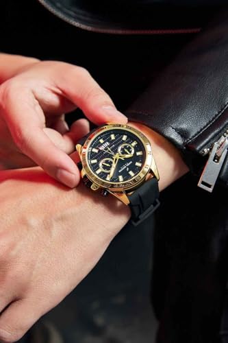 Image of Daniel Hechter Paris Pantheon Collection Pantheon Collection Unique Multifunctional Watch for Men with Textured Round Dial Silicon Strap & Date Indicator-DHM1010