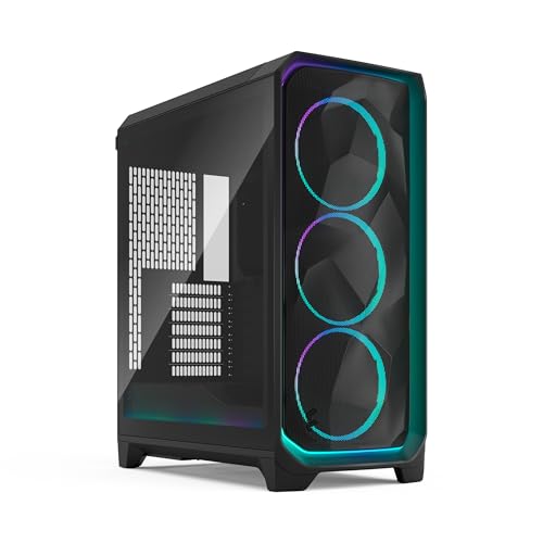 Fractal Design Meshify 3 Ambience Pro RGB Black Tempered Glass Light Tint - High Airflow PC Gaming...