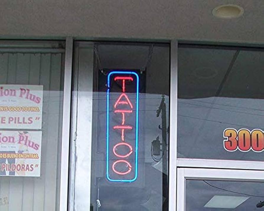 Amazon.co.jp: 垂直タトゥー ネオンサイン - Lサイズ - 高さ32インチ x