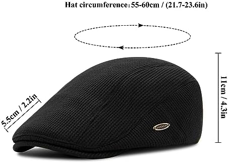 YAMEIZE Retro Flat Cap Cabbie Winter