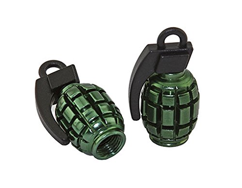 Lowrider Grenade Bike Bicycle Valve Cap Alloy Green. Schrader/Valve Bike Part, Bicycle Part, Bike Accessory, Bicycle Accessory