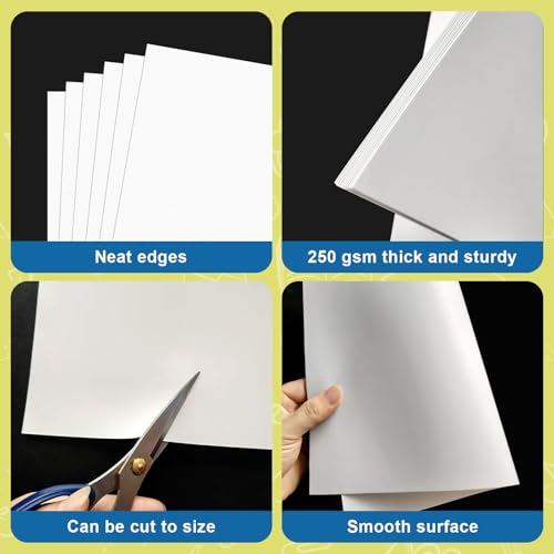 Image of 18 Pcs 14 inch x 22 inch Poster Board White Poster Board Paper Bulk 250 GSM Thickness Vision Boards Smart Poster Board for Drawing School Arts Craft Projects Presentations Scrapbooking Blank Graphic Display