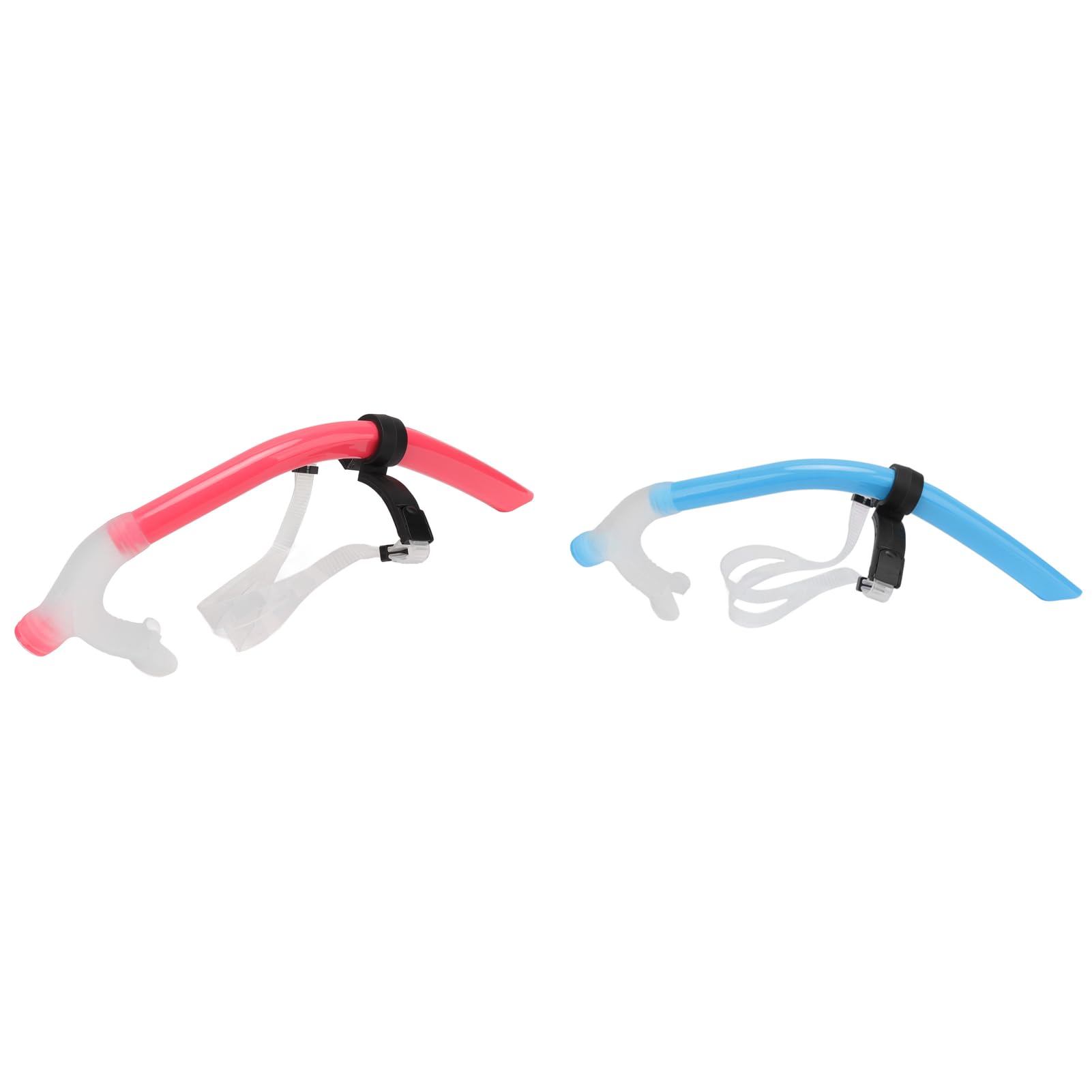 Haofy 2pcs Silicone Adjustable Swimming Snorkel for Lap Swimming, Hydrodynamic Tube Shape, Lightweight and Portable, Reduced Drag, for Snorkeling, Diving