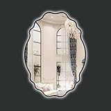 Apparence élégante : Magnifique miroir de salle de bain de style baroque, apparence exquise et élégante, à la fois décorative et pratique