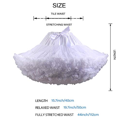 Women's Petticoats Puffy Tutu Skirts Elastic Waist Multi-Layer Tulle Skirt #TOP1