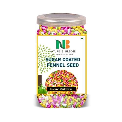 NATURE'S BRIDGE Sugar Coated Fennel Seed 300 Gram Airtight Container