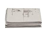 Flanell David Fussenegger Wohndecke Sylt \'Skifahrer mit Stadel\' 140 x 200 cm Rohweiß