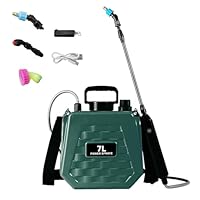 Nebulizzatore Elettrico Da Giardino 5L - A Batteria USB, 3 Ugelli, Bacchetta Retrattile - Blu - Foto 5