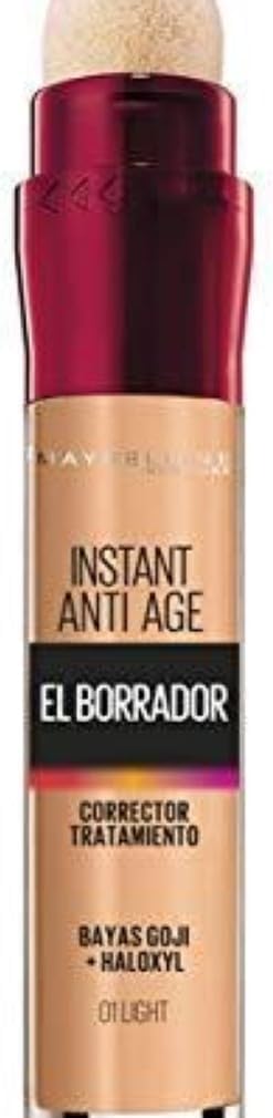 Maybelline New York, Corrector de Ojeras, Bolsas e Imperfecciones, Con Bayas de Goji y Haloxyl, Tono: 01 Light, 6.8 ml