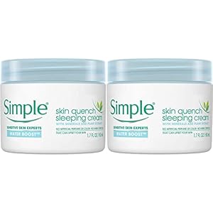 Simple Water Boost Skin Quench Sleeping Cream, 1.7 Ounce (Pack of 2)