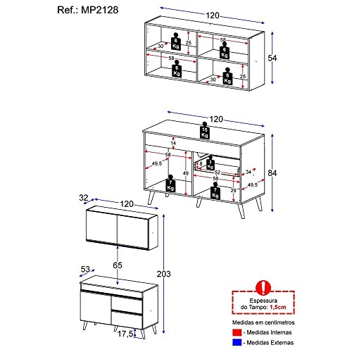 Armário de Cozinha Compacta 2 peças Lisboa Multimóveis Mp2128 Rustic/preto