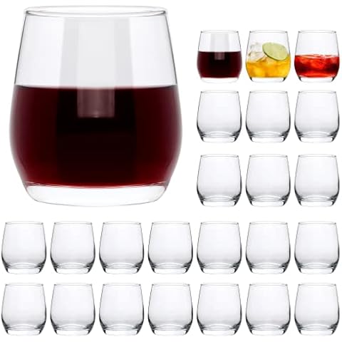Cadamada Wine Glasses,12oz Stemless Wine Glass,for Red or White Wine,High-end Banquet, Party, Bar, Wedding, Gift (24 pcs) Cover
