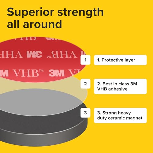 Image of X-Bet Strong Magnets with Adhesive Backing - Heavy Duty Sticky Magnets for Crafts - Perfect Craft & Refrigerator Magnets (0.6, 90 PCs)
